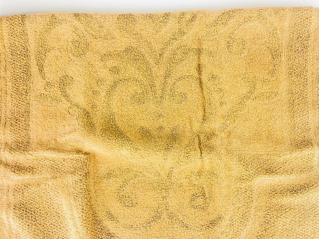 Product image for 'vintage italian gold hand towel floral swirl pattern cotton blend made in italy' (view 99297c)