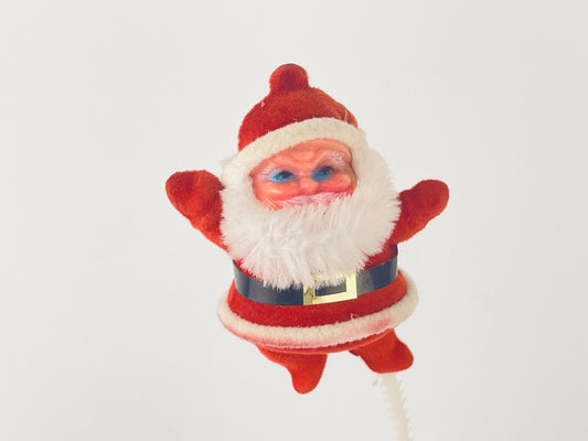 Product image for 'vintage flocked fuzzy santa wreath arrangement stick decoration vintage christmas craft decor' (view ec4c43)