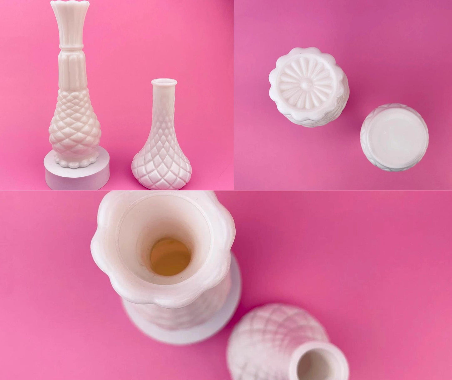 Product image for 'vintage white milk glass bud vases sold separately' (view d6ca0d)
