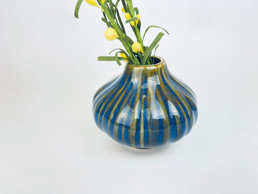 Product image for 'vintage bud floral vase glazed green blue drip pattern' (view c78f40)
