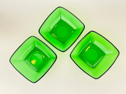 Product image for 'vintage anchor hocking green glass square bowls sold separately' (view 17d263)
