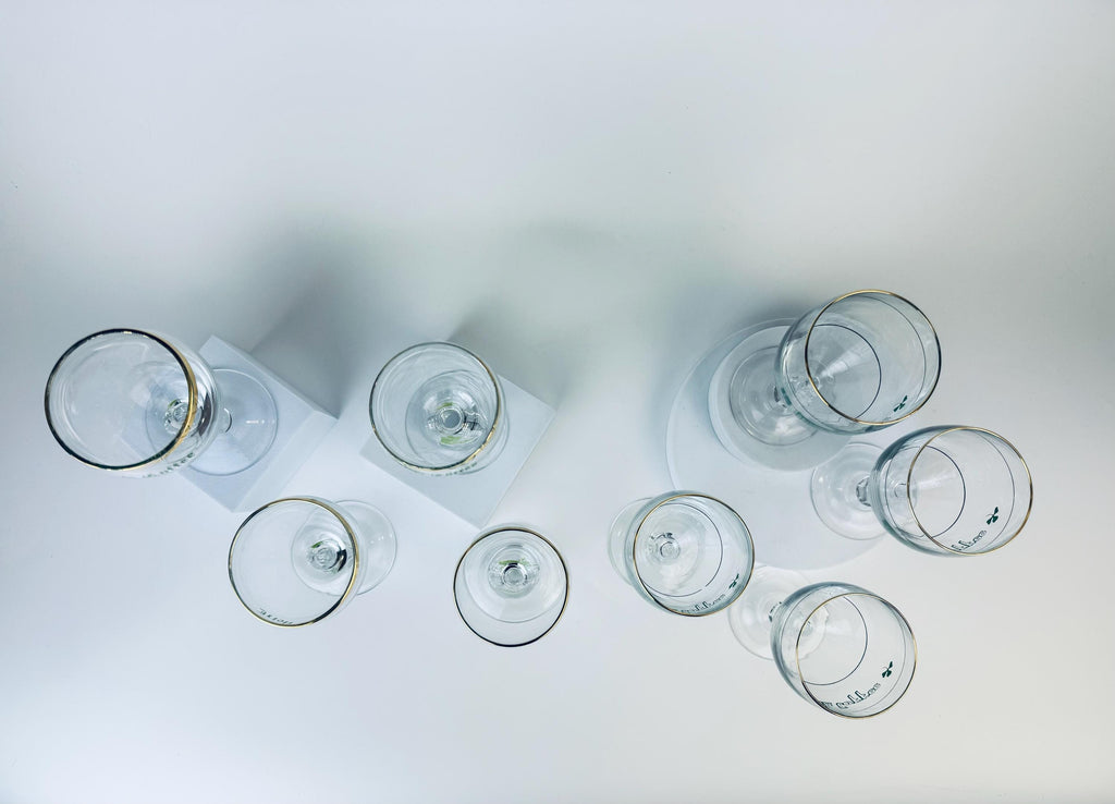 Product image for 'vintage irish coffee gold rimmed pedestal glasses goblets sets sold separately' (view 0517ba)