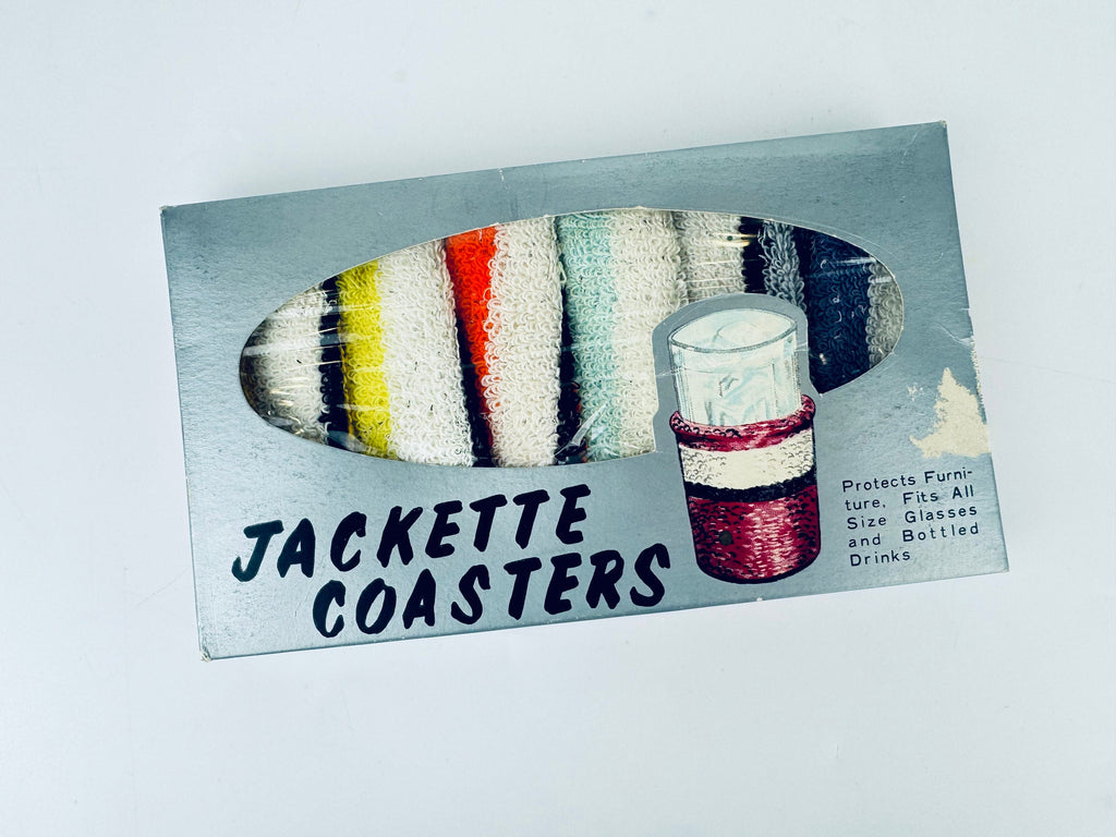 Product image for 'vintage jackette coasters beverage cozy set of six 6' (view 8fa69d)