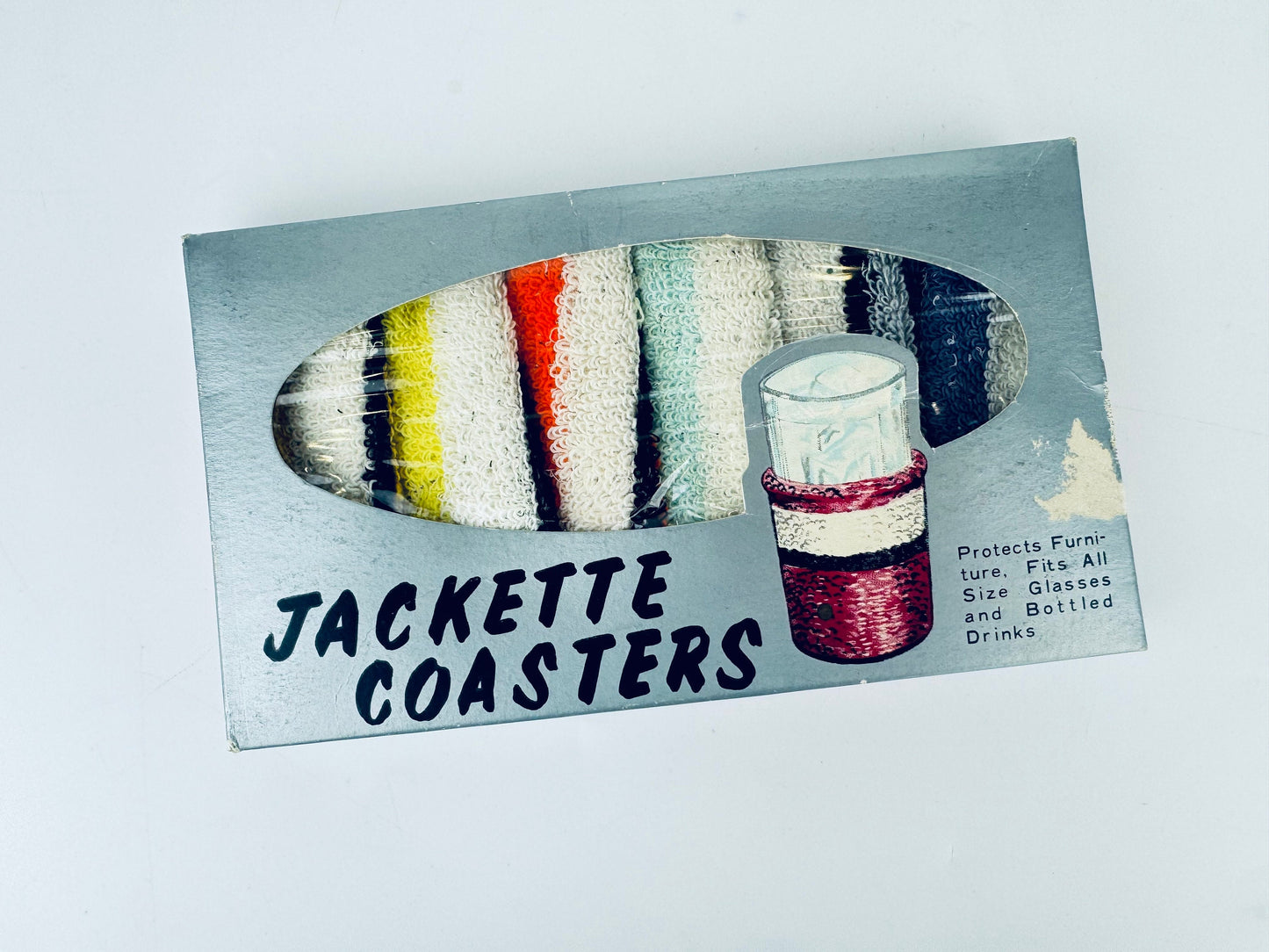 Product image for 'vintage jackette coasters beverage cozy set of six 6' (view 8fa69d)