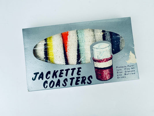 Product image for 'vintage jackette coasters beverage cozy set of six 6' (view 8fa69d)