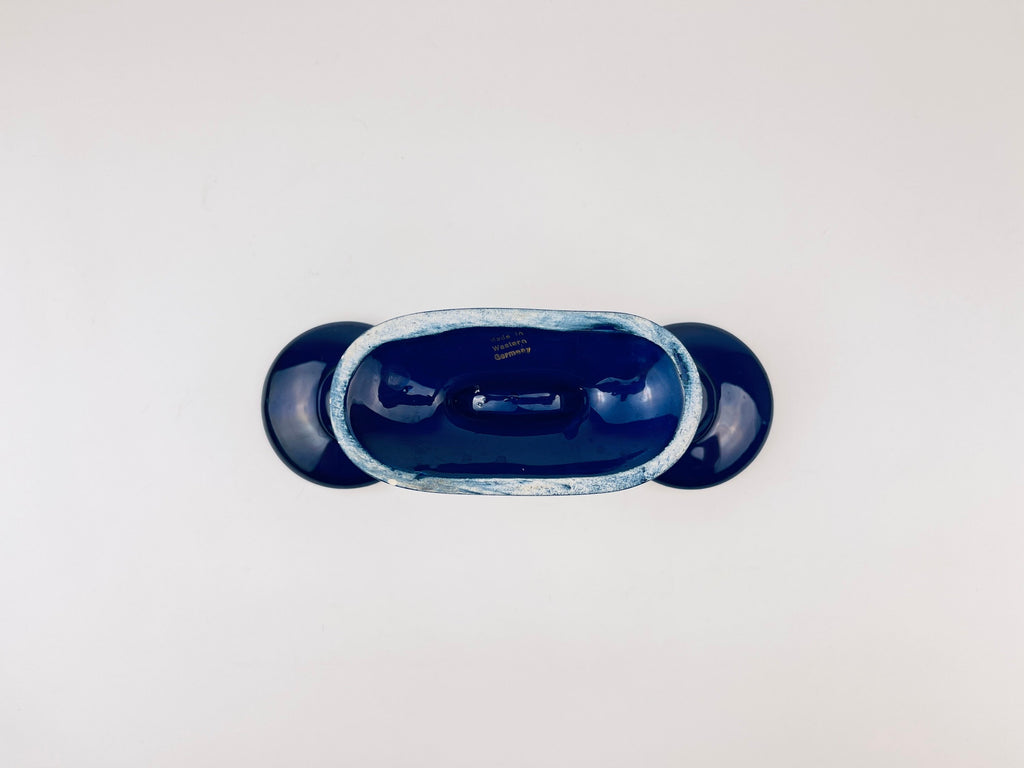 Product image for 'vintage cobalt blue gold porcelain dual candlestick holder made in west germany' (view 253824)