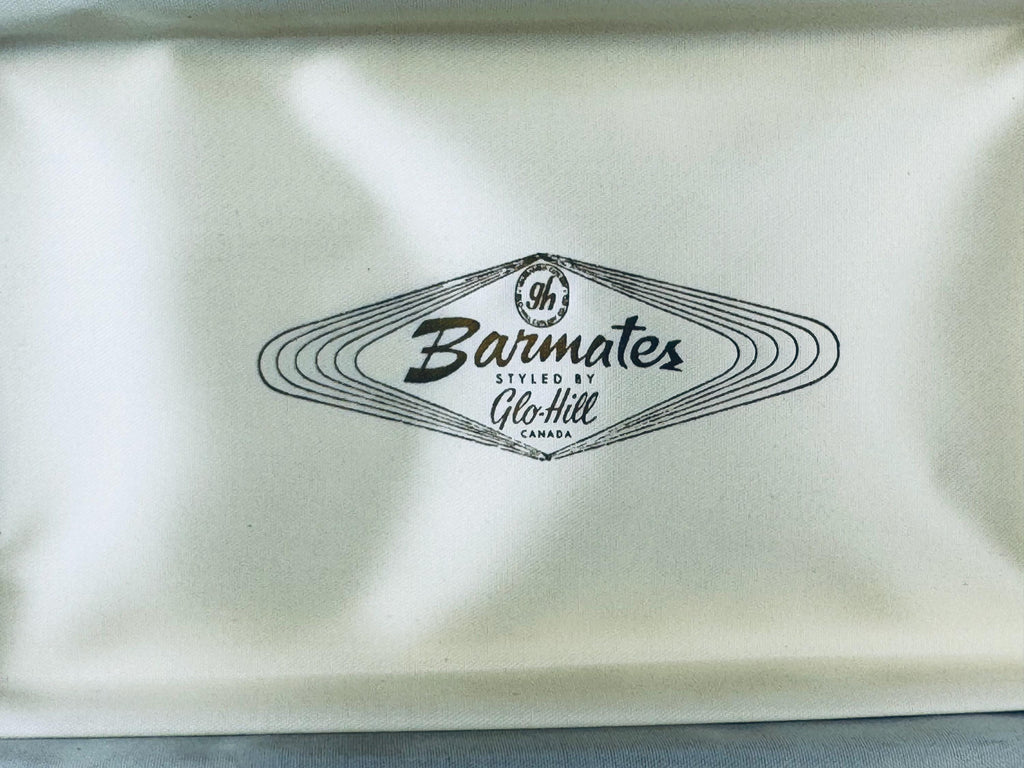 Product image for 'vintage 1950s chrome glo hill barmates bar set ice tongs jigger with rosewood handles canadian mid century gift boxed' (view 846d9a)