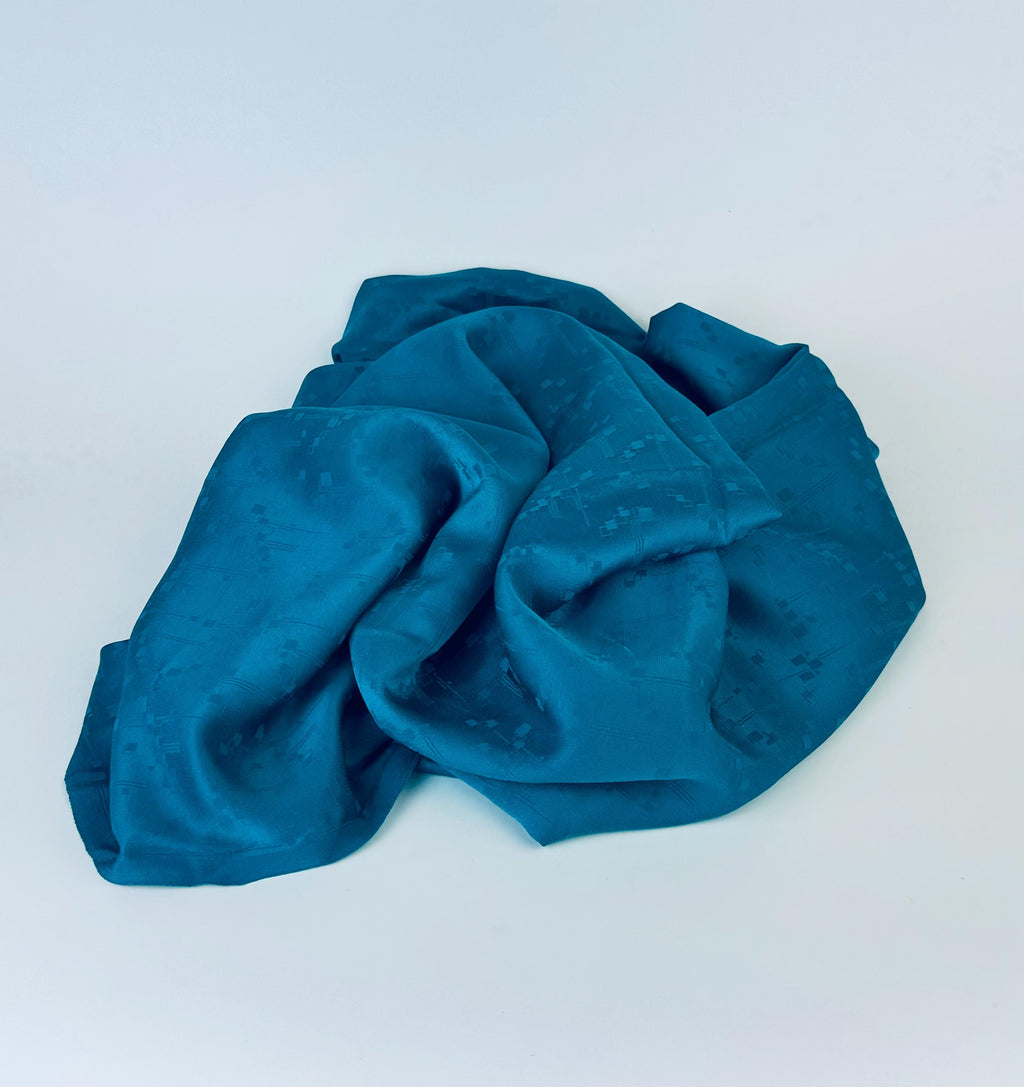 Product image for 'vintage 1980s teal green geometric pattern fabric 36 x 96' (view 043784)
