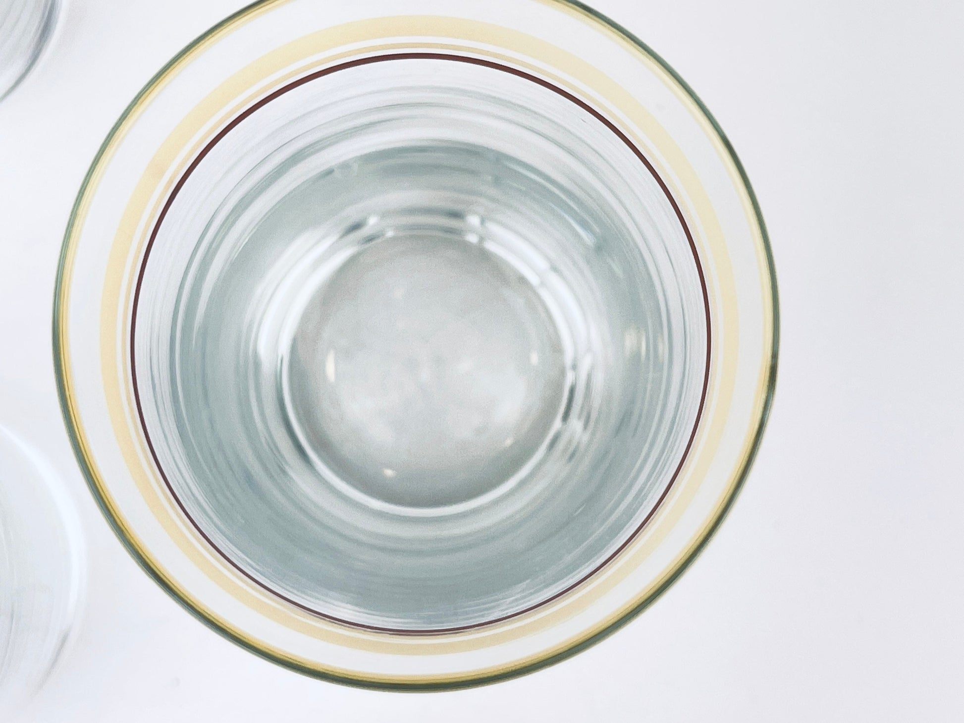 Product image for 'vintage beige brown striped water glasses set of four 4' (view b19e9b)