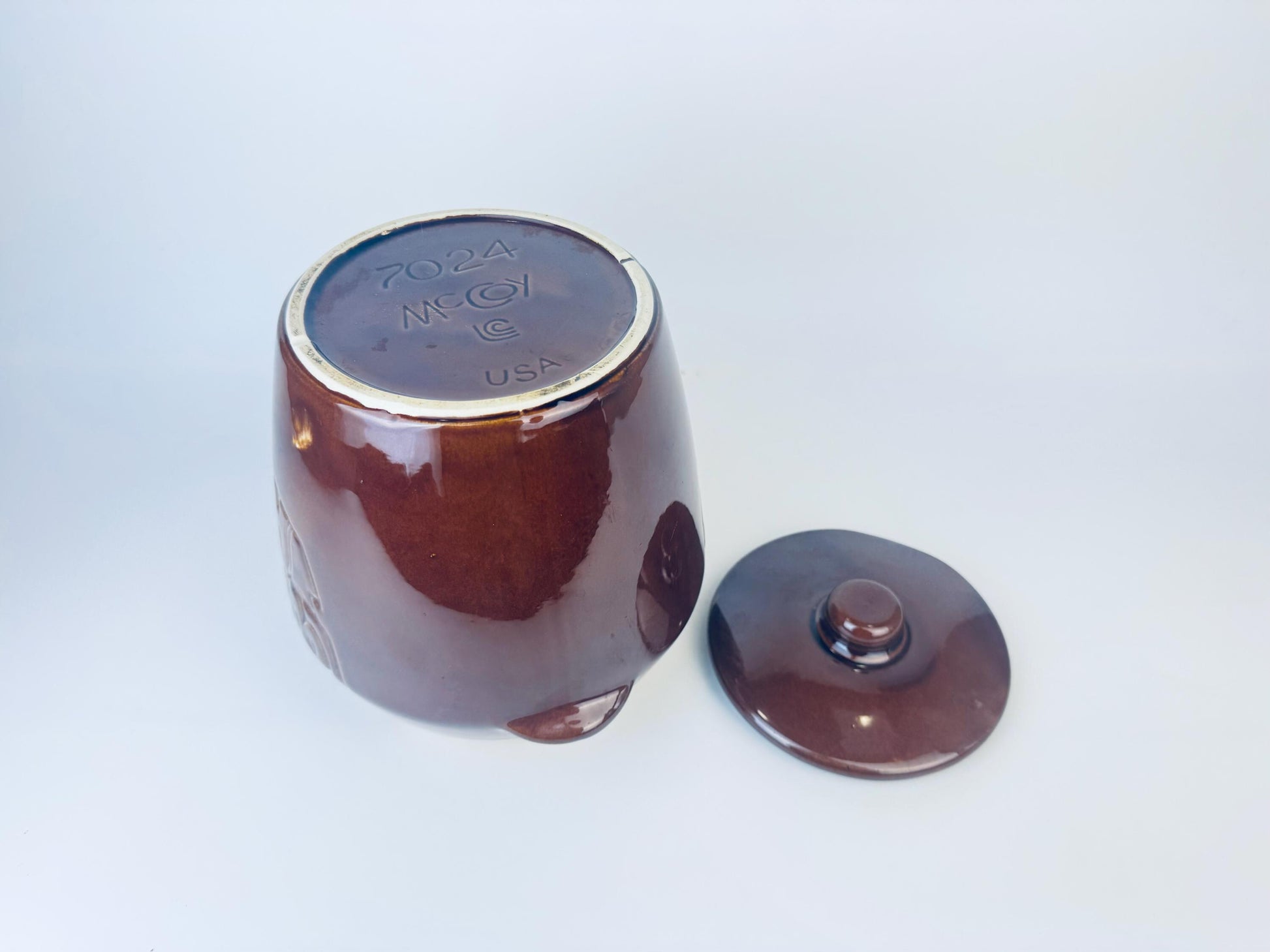 Product image for 'vintage mccoy pottery brown glazed ceramic cookie jar countertop canister made in usa' (view 1da4df)