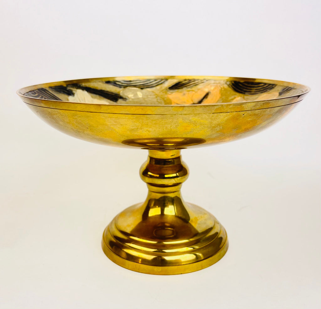 Product image for 'vintage brass cloisonne enamel floral dish hand painted mid century accent sold separately' (view f5e2a4)