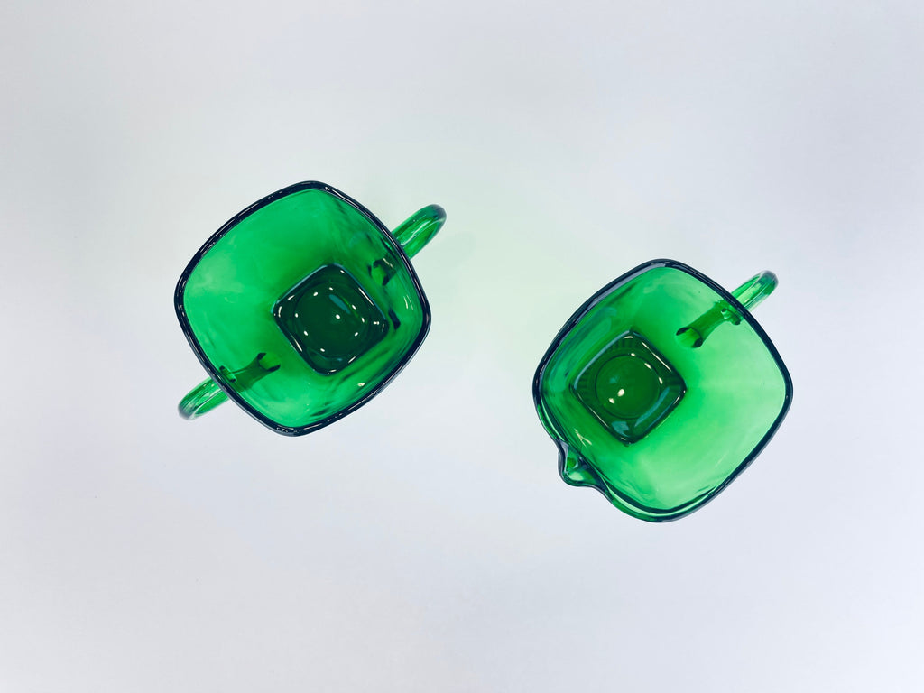 Product image for 'vintage anchor hocking emerald green glass cream sugar set' (view 4f245f)