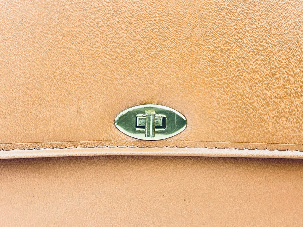 Product image for 'vintage 1980s light brown briefcase made in canada vinyl laptop bag with handle' (view 2e3c4e)
