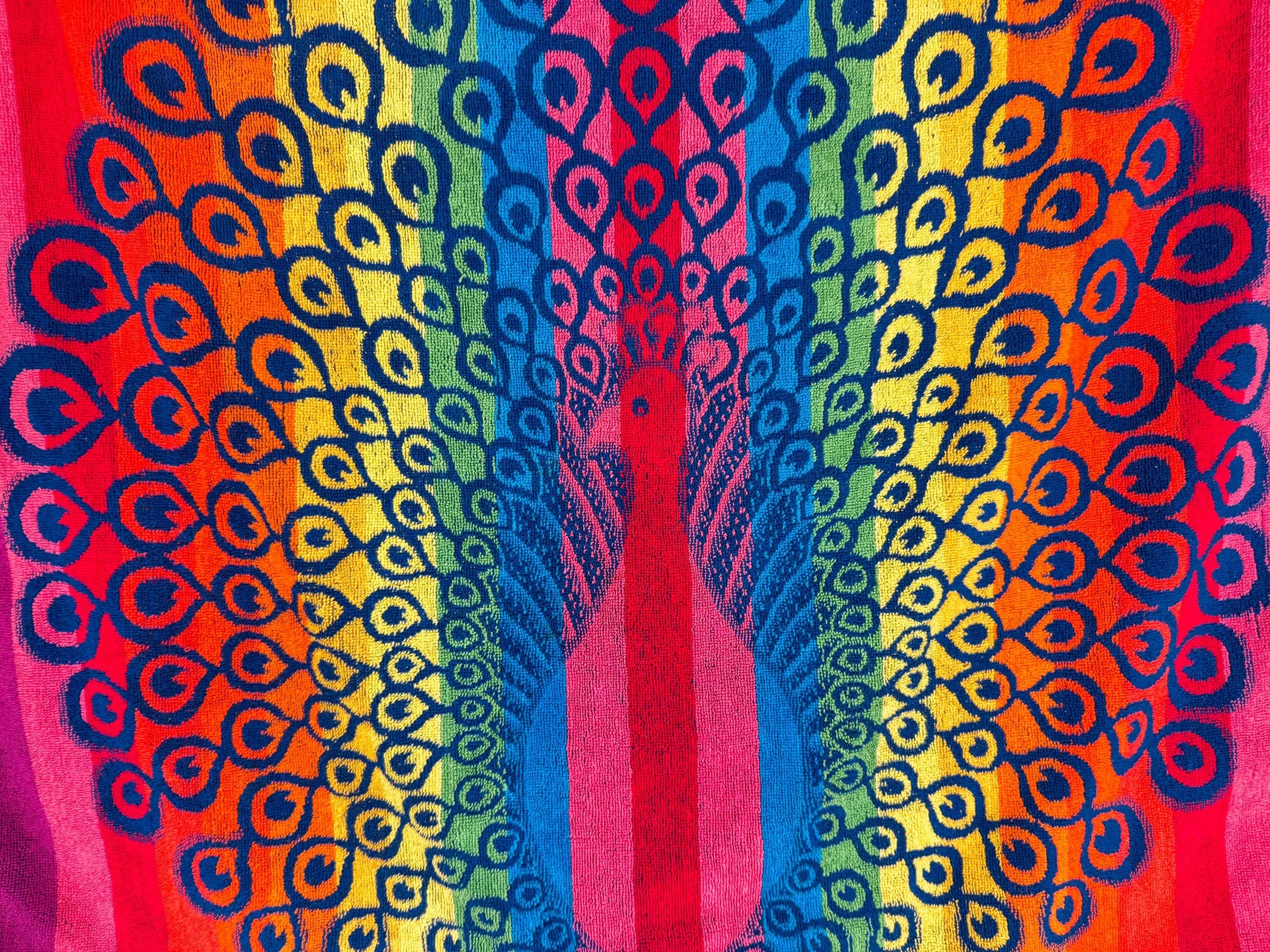 Product image for 'vintage oversized rainbow peacock beach shower towel 100 cotton' (view 0c1bc3)
