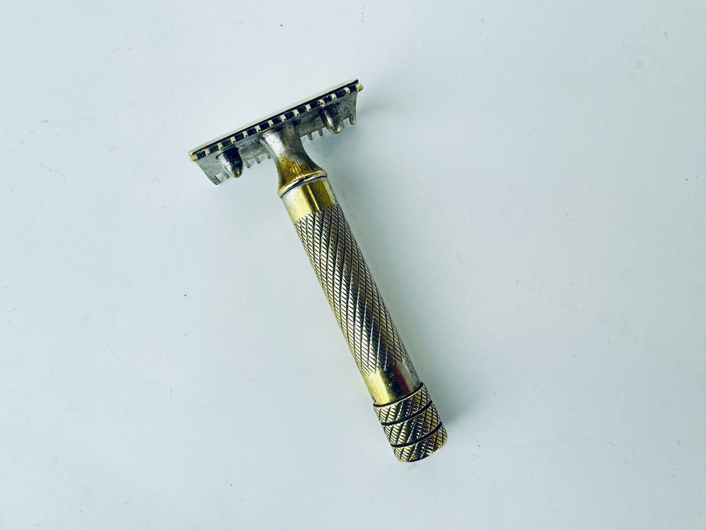 Product image for 'vintage antique gold silver metal razor blade mens shaving' (view 9a1793)