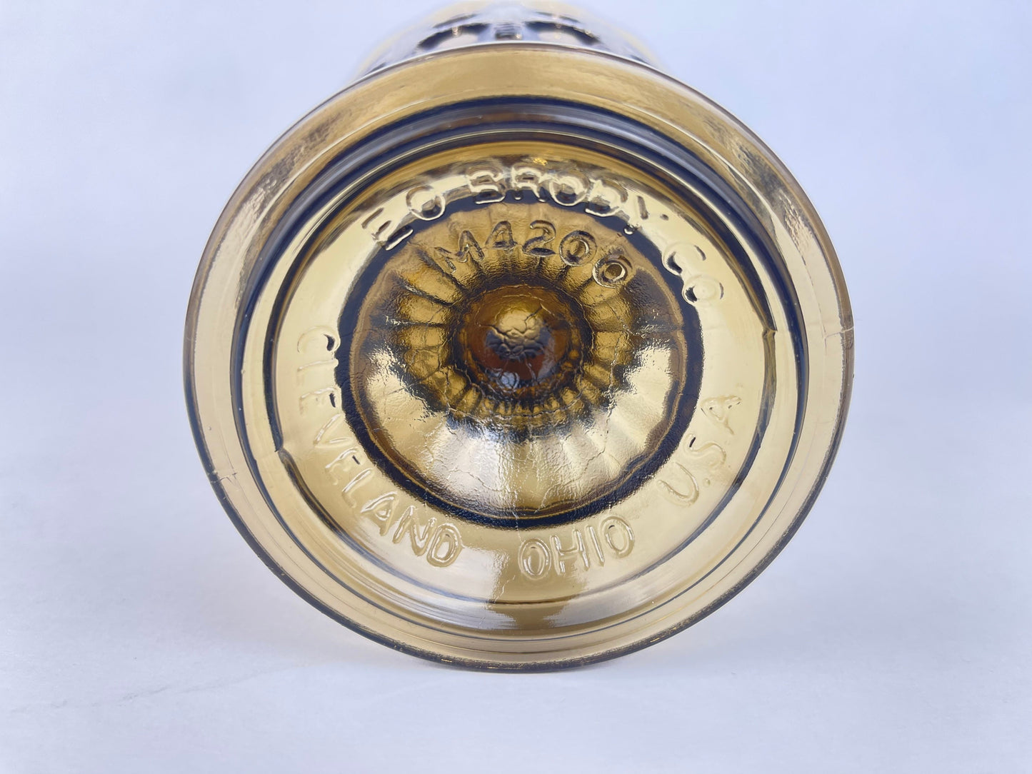 Product image for 'vintage smokey brown thumbprint glass vase planter made by e o brody co m420' (view e26dbe)