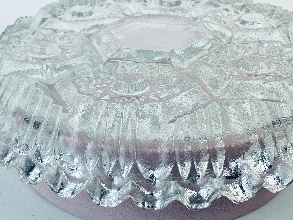 Product image for 'vintage clear glass ashtray trinket dishes set of 2 made in italy' (view f2c7c8)