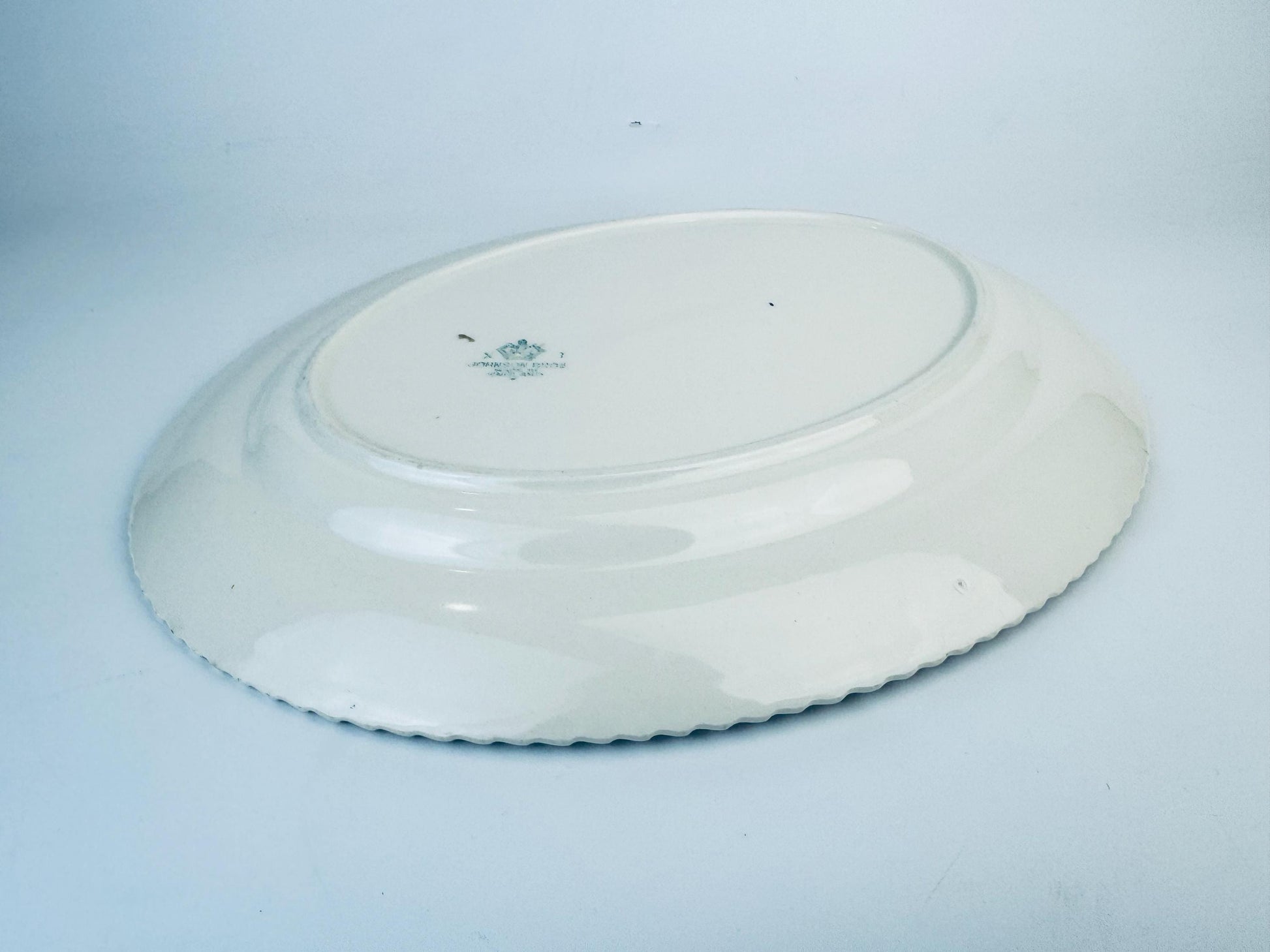 Product image for 'vintage johnson bros oval serving tray plater pink flower pattern serpentine edge made in england' (view e91498)