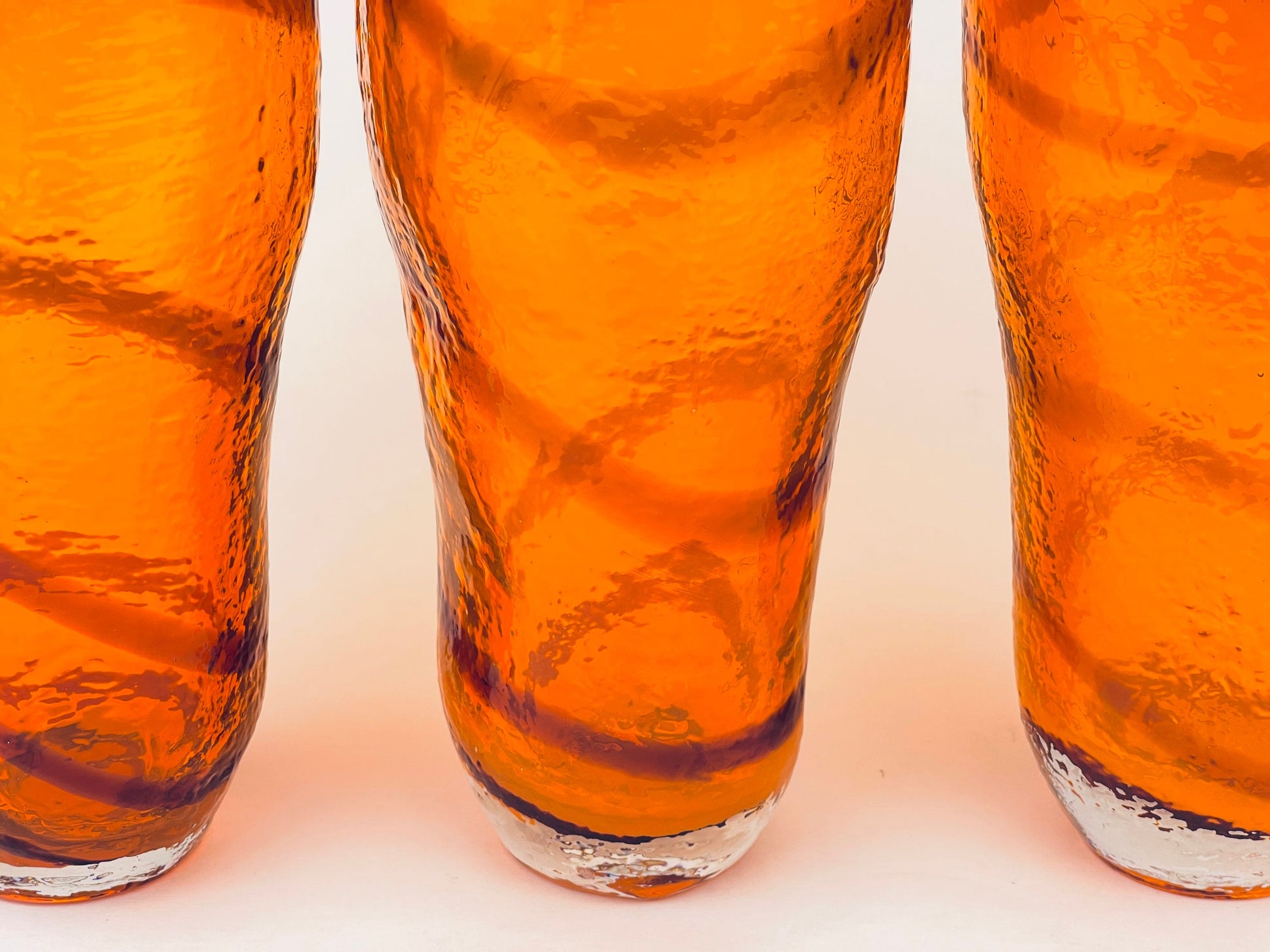 Product image for 'vintage hand blown orange swirl glassware set decanter cups' (view 85e636)