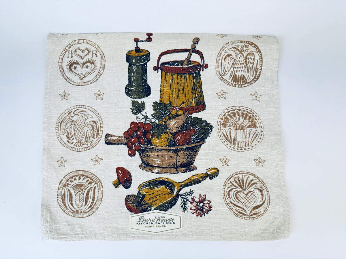 Product image for 'vintage old rustic kitchen linen tea towel duraweave kitchen fashions pure linen old country kitchen statement towel made in poland' (view 37c9e8)