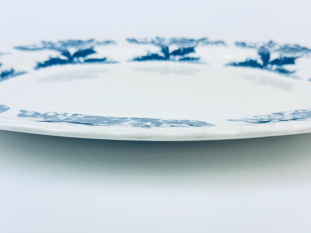 Product image for 'vintage antique blue white floral oval serving platter atlas grindley england' (view 60af65)
