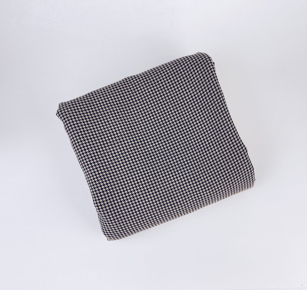 Product image for 'vintage houndstooth beige purple navy polyester fabric 57 x 64' (view aca2d9)