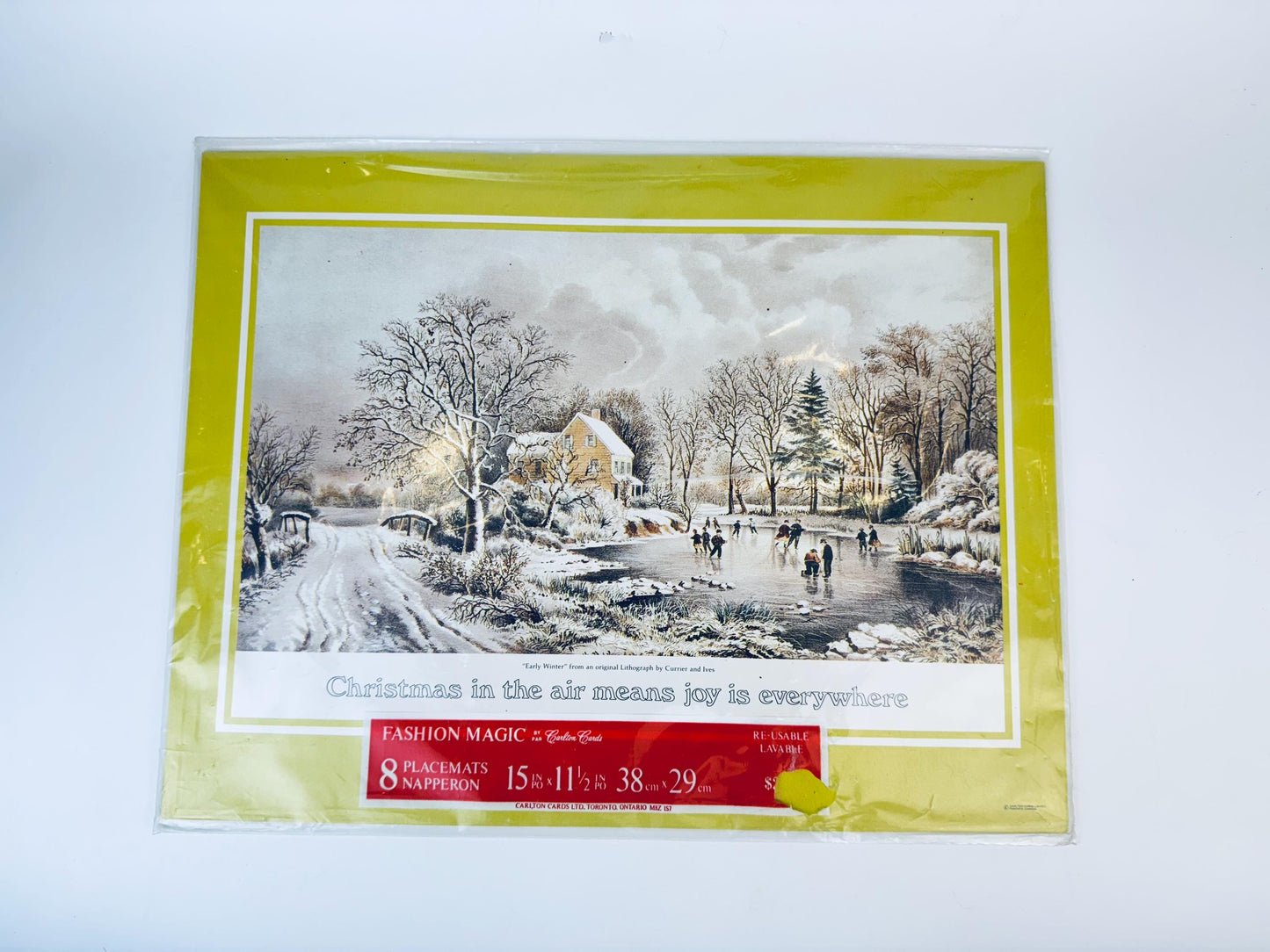 Product image for 'vintage christmas winter scene place mats set of eight 8 new old stock nos' (view 0374ef)