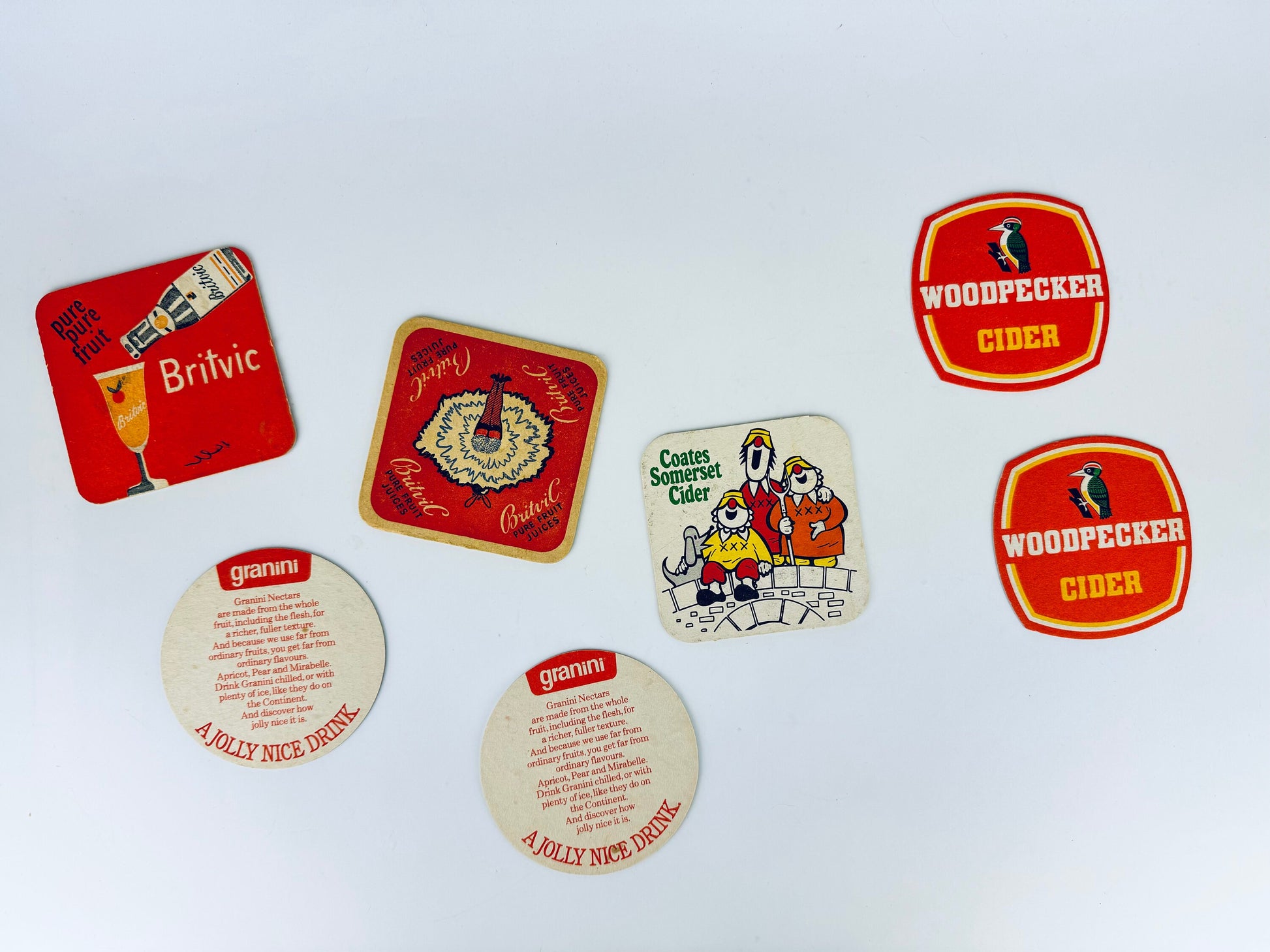 Product image for 'vintage english cider fruit juice coasters beer cocktail mat sold separately' (view 347793)