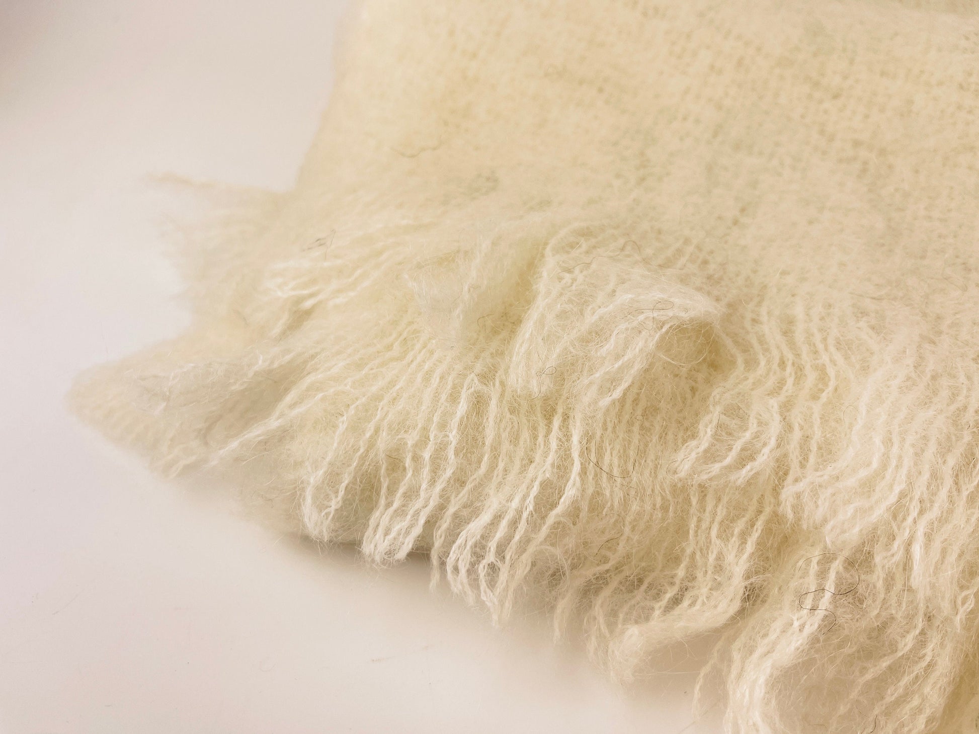 Product image for 'vintage glentana beige mohair wool plaid fringe scarf table runner made in scotland new old stock nos' (view f51a6e)