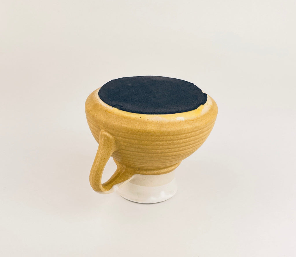 Product image for 'vintage two toned no drip drip glazed handled porcelain travel mug' (view 1d7710)