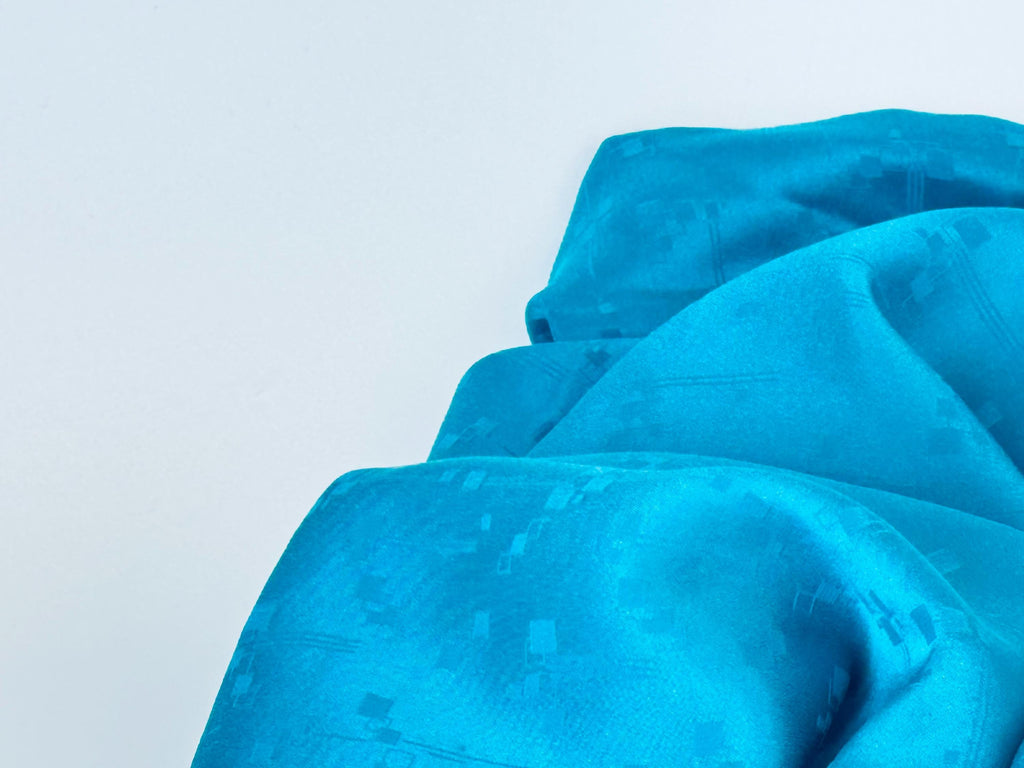 Product image for 'vintage 1980s teal green geometric pattern fabric 36 x 96' (view 2aafd4)