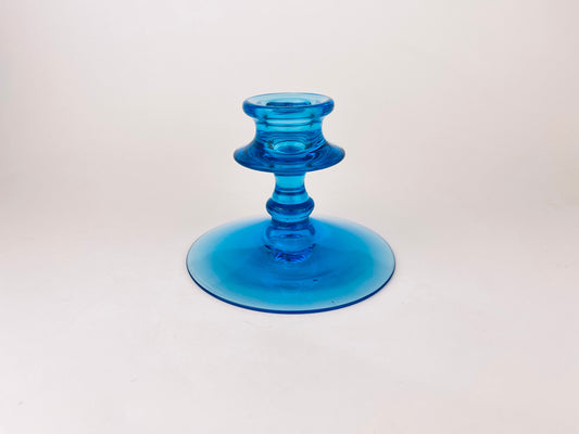 Product image for 'vintage fostoria electric blue glass candlestick holder' (view 57506d)