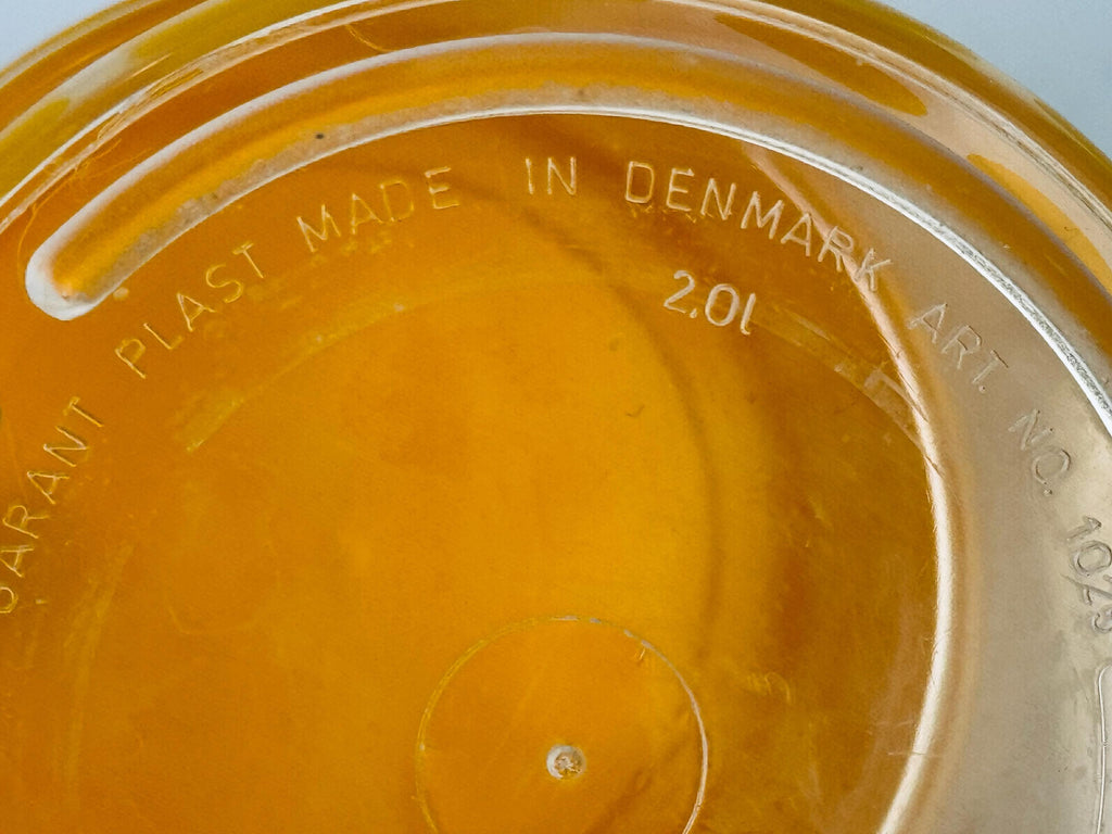 Product image for 'vintage mcm danish yellow polka dot plastic countertop canister made in denmark by garant plast' (view 8b72ea)