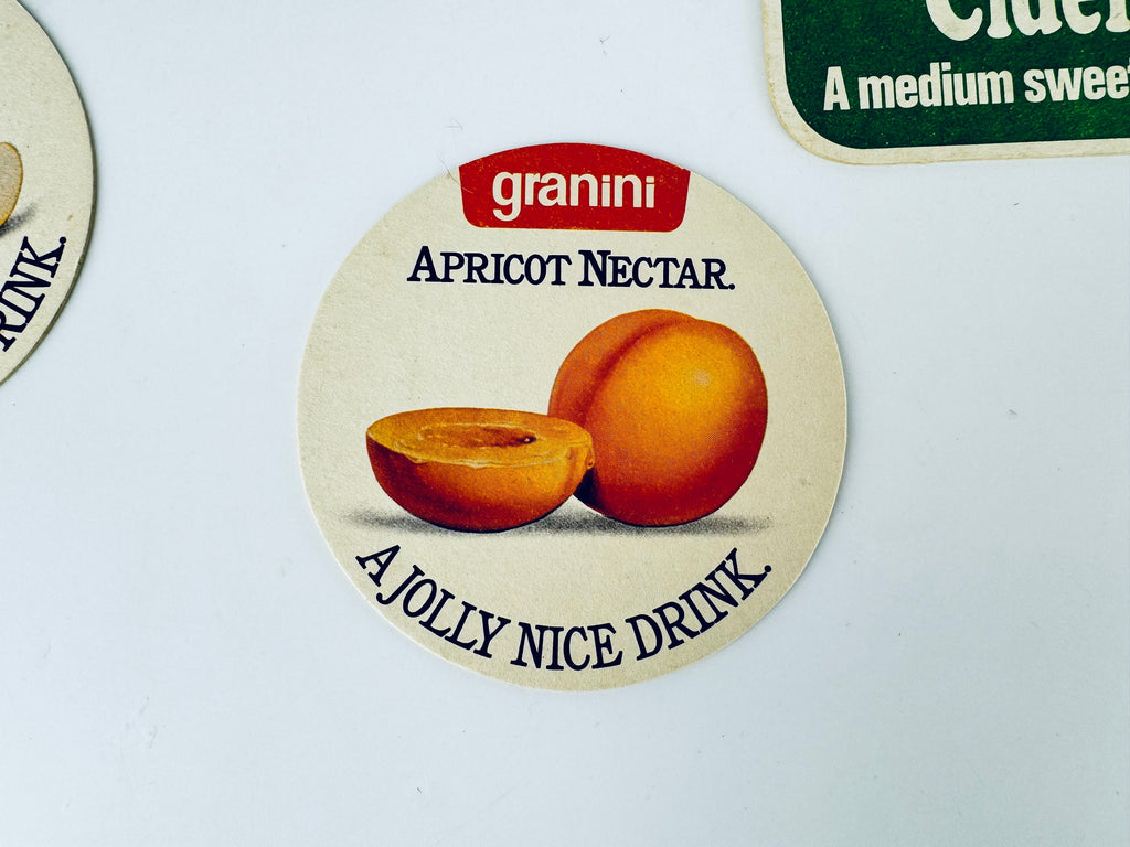 Product image for 'vintage english cider fruit juice coasters beer cocktail mat sold separately' (view 1840c8)