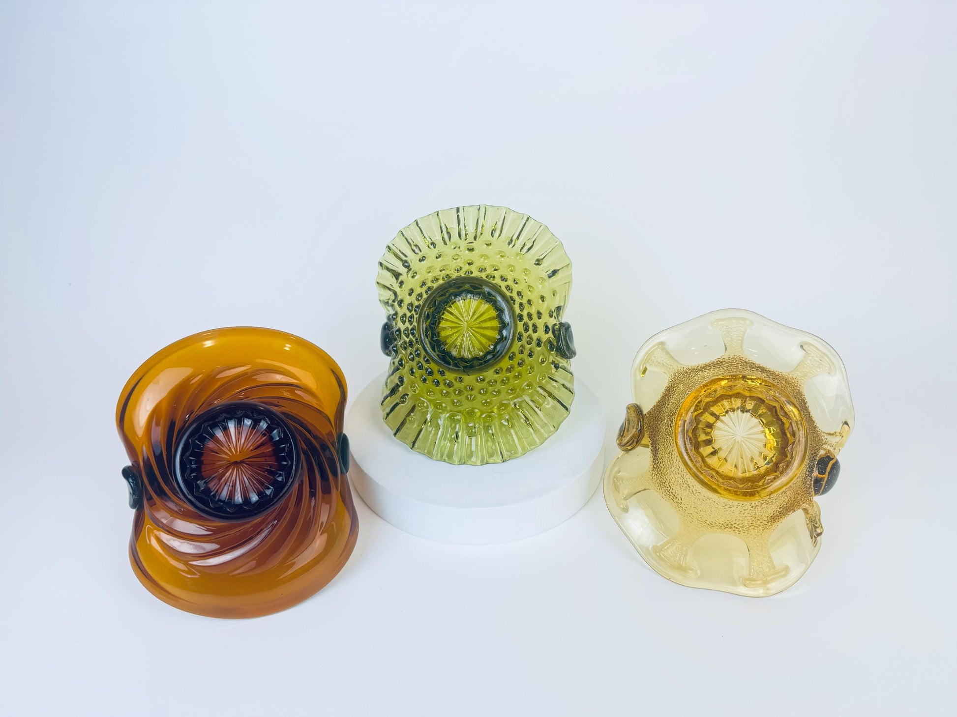 Product image for 'vintage hand blown small art glass baskets sold separately' (view 7b0830)
