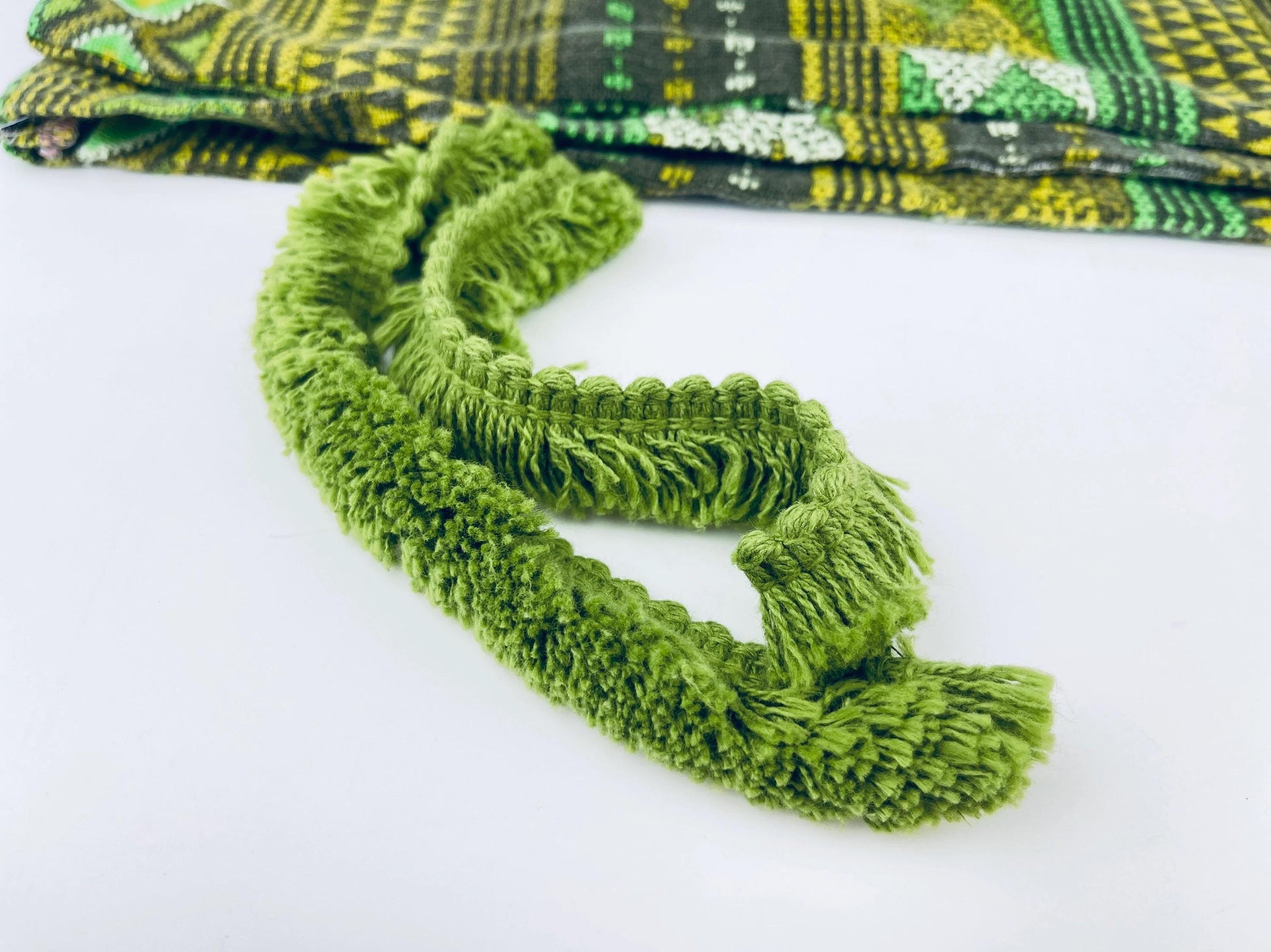 Product image for 'vintage handmade green yellow geometric print square accent pillow cover 18 x 18 sold separately' (view 5c42e0)