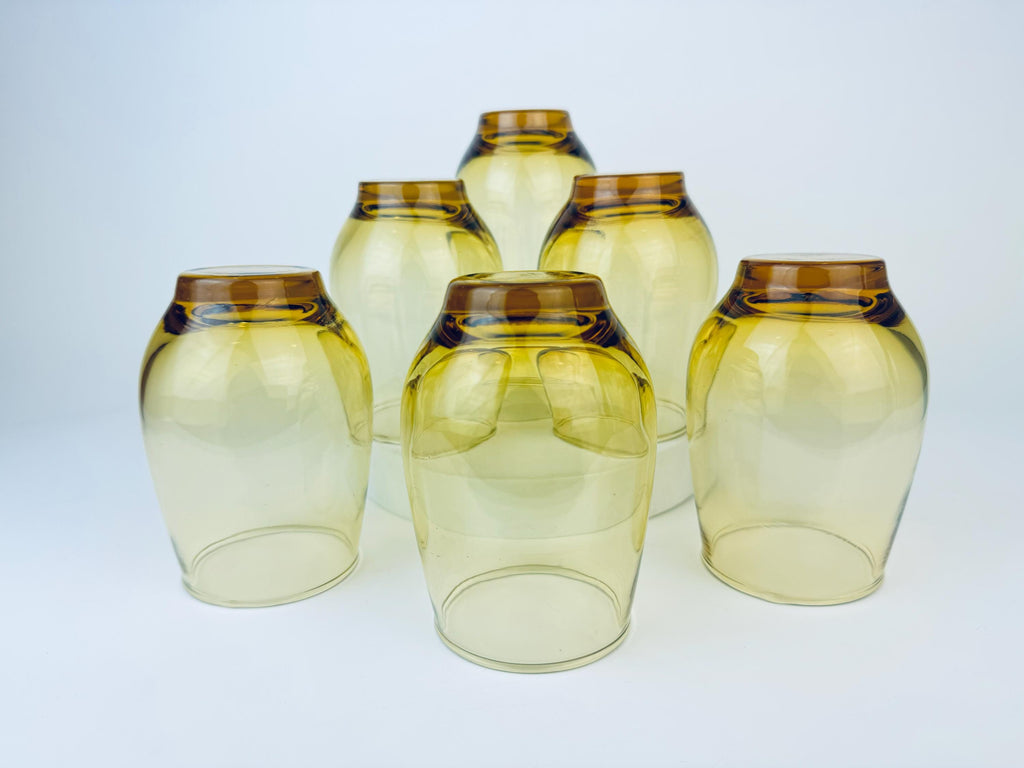 Product image for 'vintage libbey tempo amber glassware barware gift set sold separately' (view a60ff9)