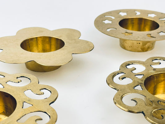 Product image for 'vintage solid brass votive tea light candle holder attractive aged patina sold separately' (view 6745c0)
