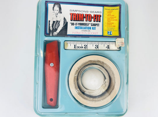 Product image for 'vintage simpson sears trim to fit do it yourself carpet installation kit new old stock nos made in canada' (view 845c29)
