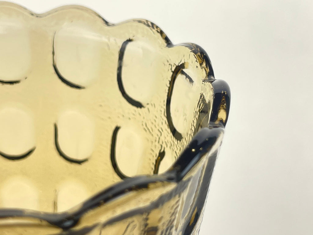 Product image for 'vintage smokey brown thumbprint glass vase planter made by e o brody co m420' (view 94dcd3)