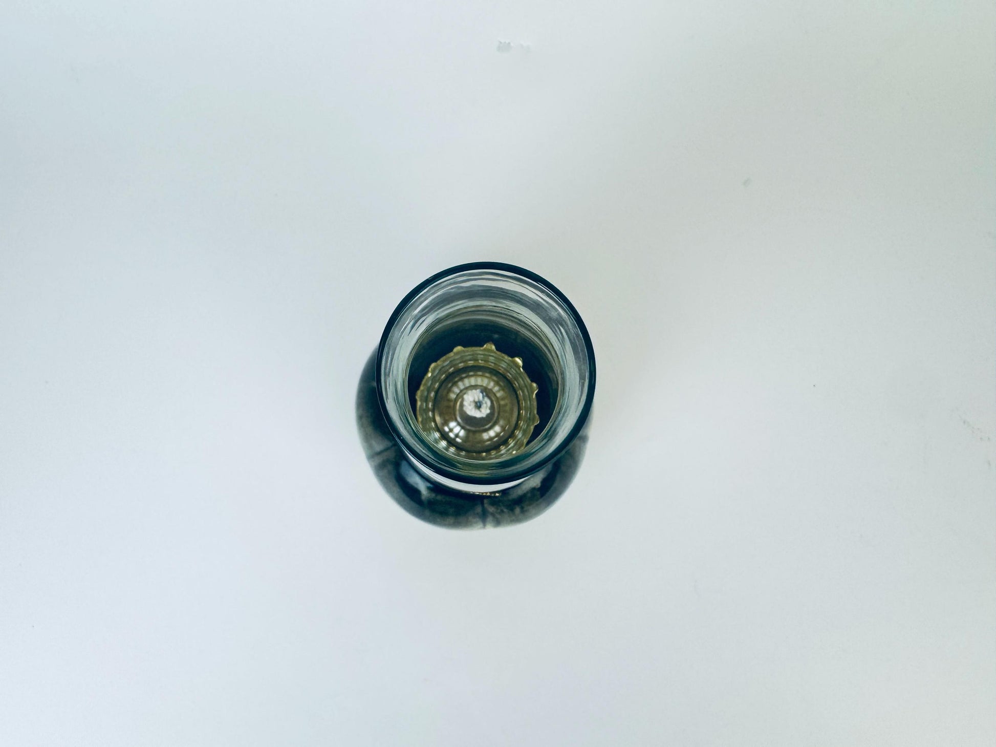 Product image for 'vintage small round stoneware hurricane chamber oil lamp made in canada' (view 8cb353)