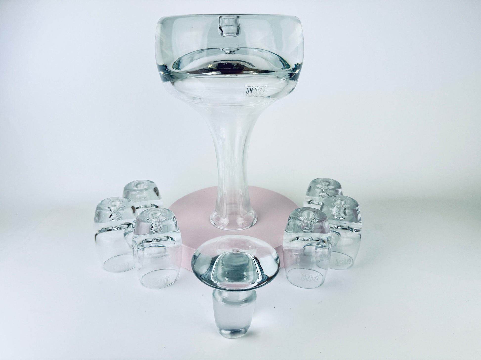 Product image for 'vintage krosno controlled bubble crystal glass barware set glass decanter six 6 shot glasses made in poland' (view dd5392)
