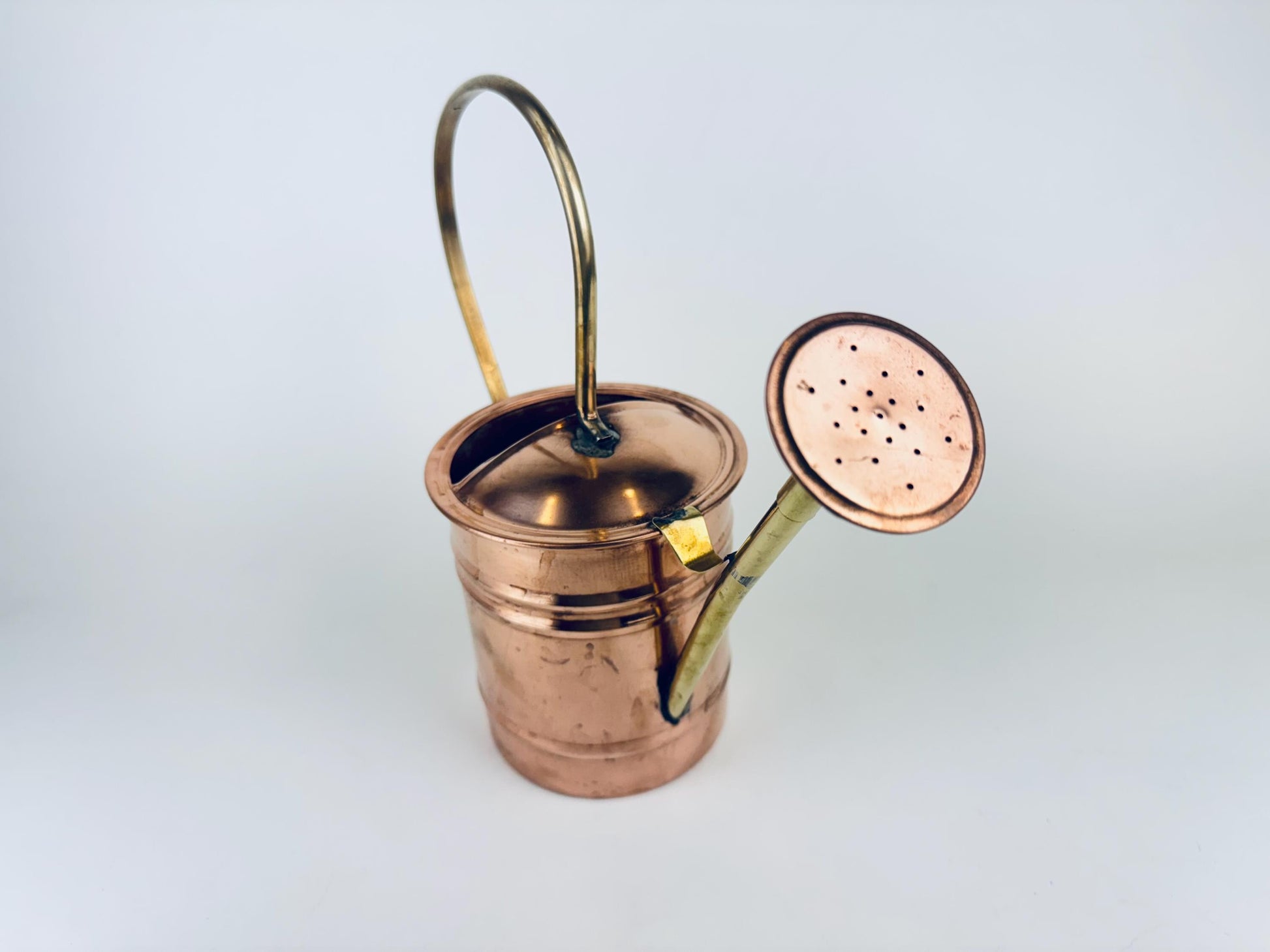 Product image for 'vintage copper brass watering can art deco handle mid century patina charm' (view cb87d9)