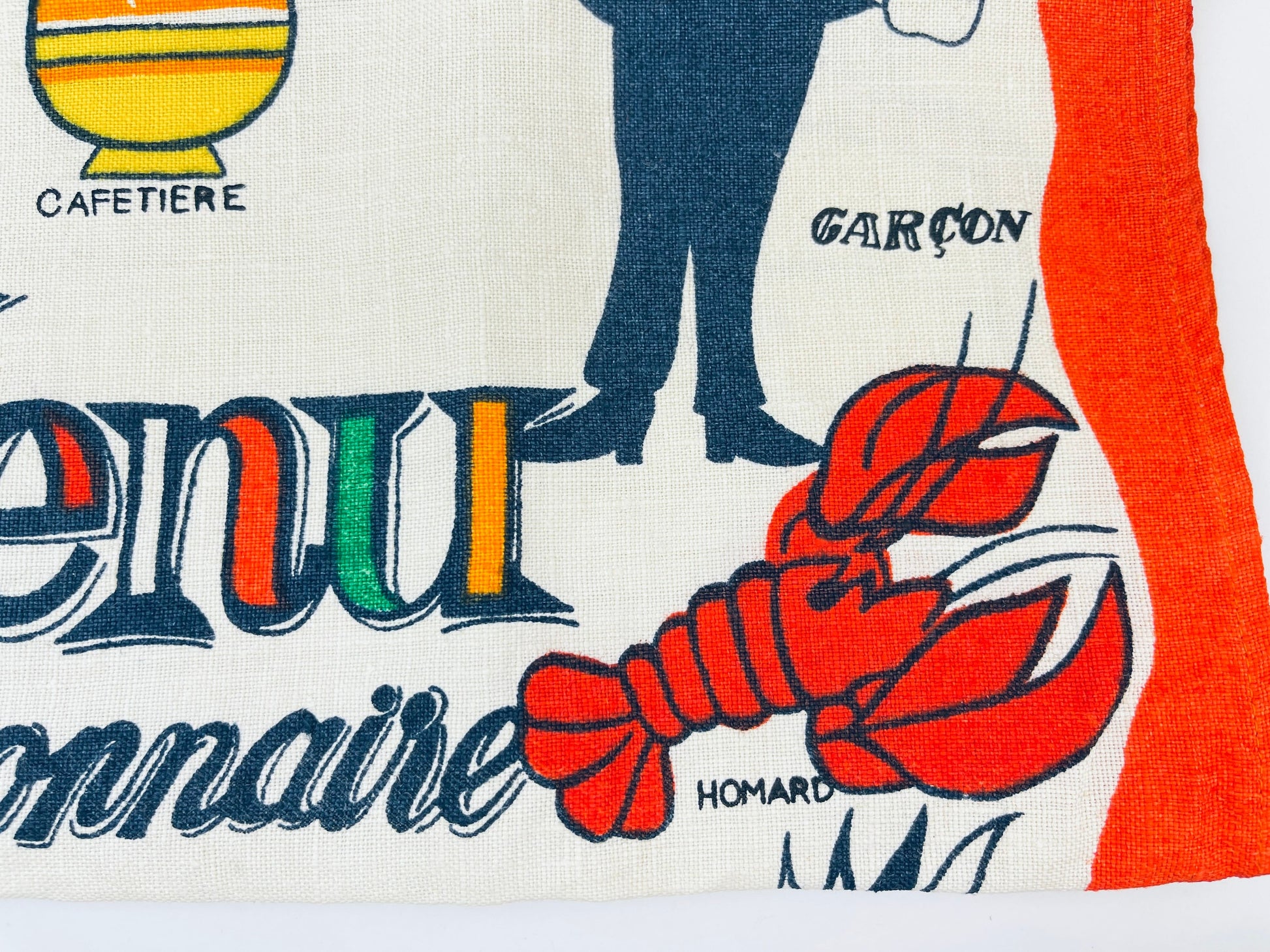 Product image for 'vintage menu dictionnaire linen tea towel statement towel en francais sold separately' (view ccf78c)