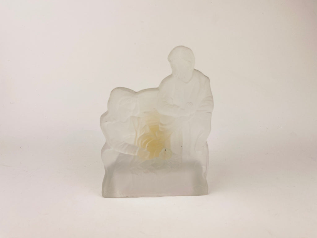 Product image for 'vintage frosted glass christmas votive candleholder mary joseph jesus nativity scene' (view 153aa3)