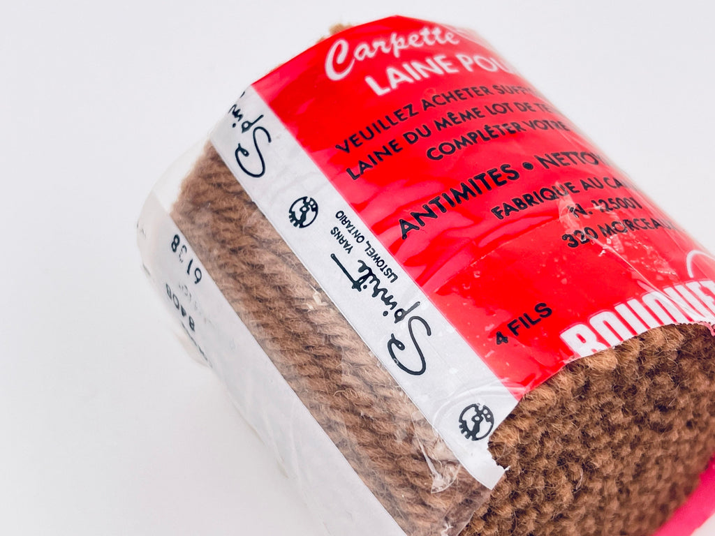 Product image for 'vintage light brown wool rug yarn bouquet carpette pure virgin wool mothproof 320 pieces canada made pack of two 2' (view 500a86)
