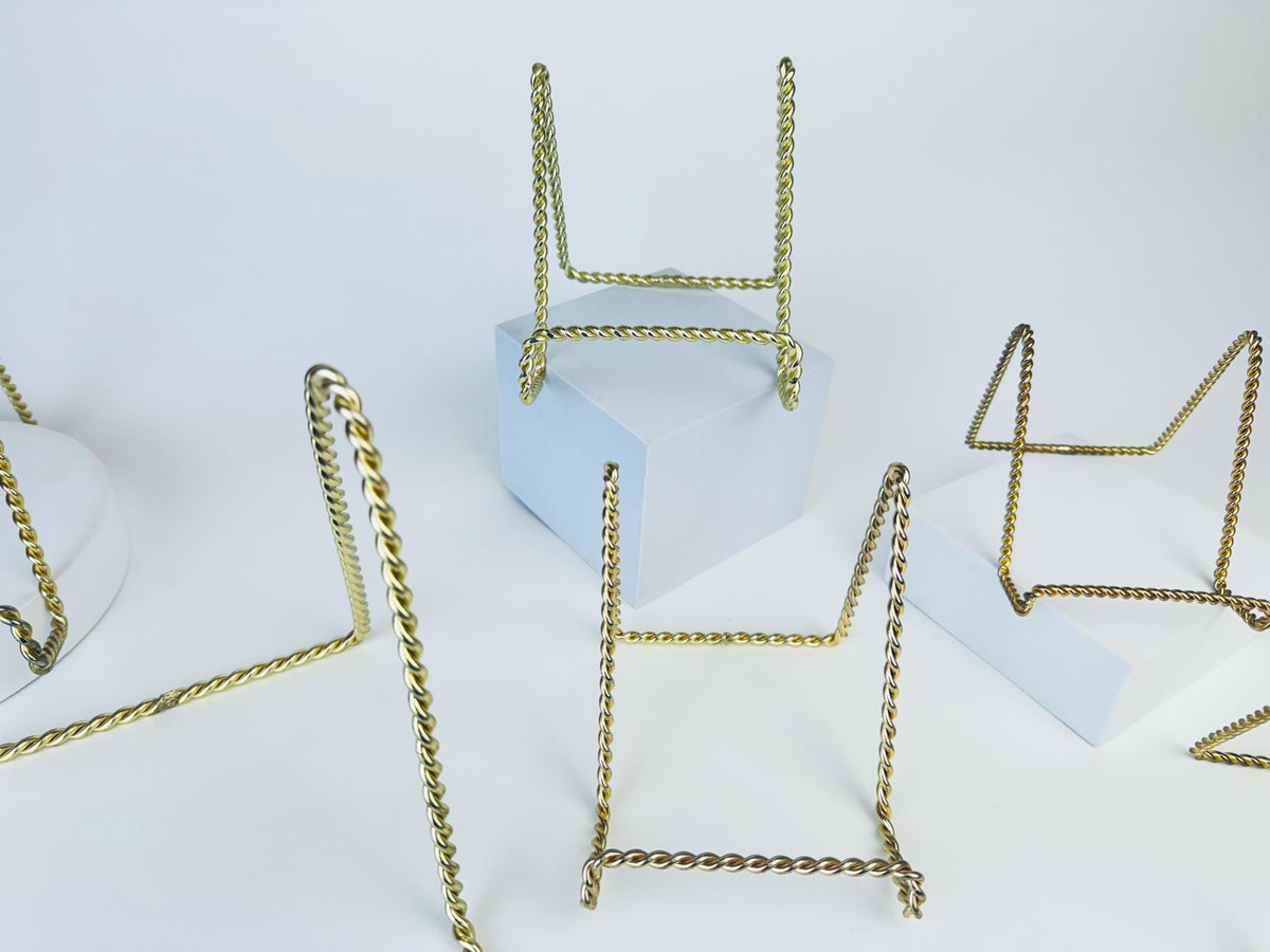 Product image for 'vintage twisted gold metal easel picture sheet music plate holder sold separately' (view 5c7335)