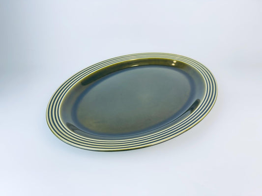 Product image for 'vintage hornsea england olive green oval platter plate heirloom pattern' (view 29e3be)