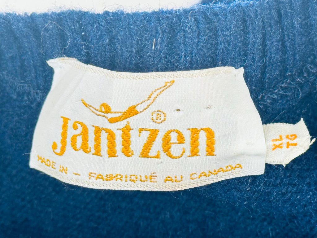 Product image for 'vintage jantzen blue wool sweater size xl made in canada' (view 5f3a48)