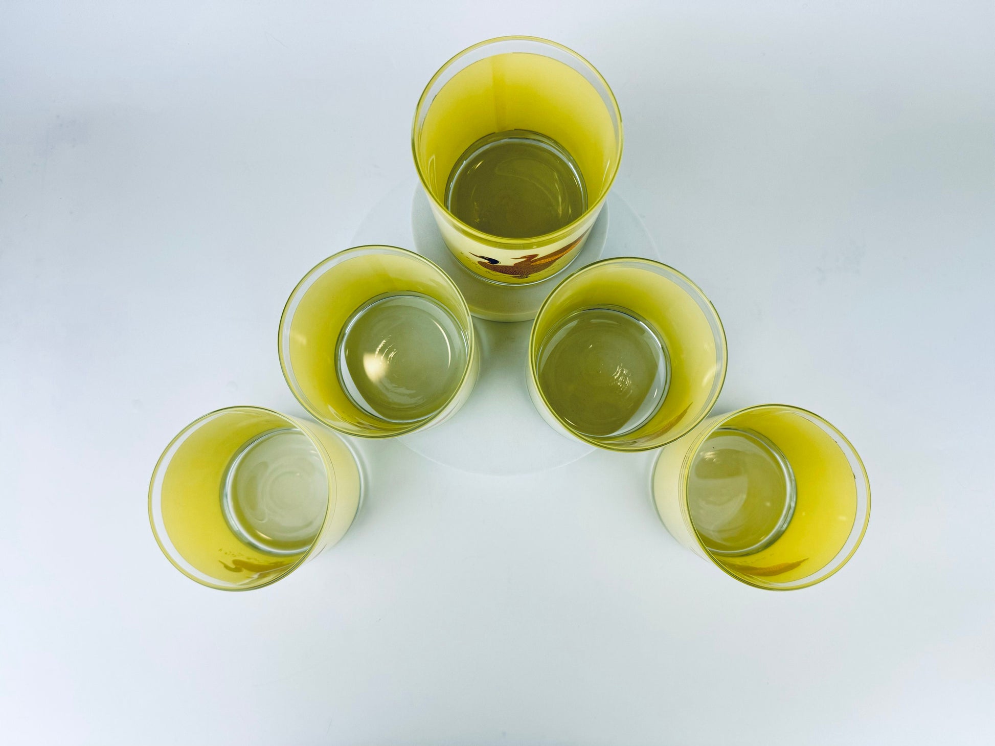 Product image for 'vintage gold stripe and beige duck duo lowball glasses set of five 5 perfect hunter gift' (view 89b077)